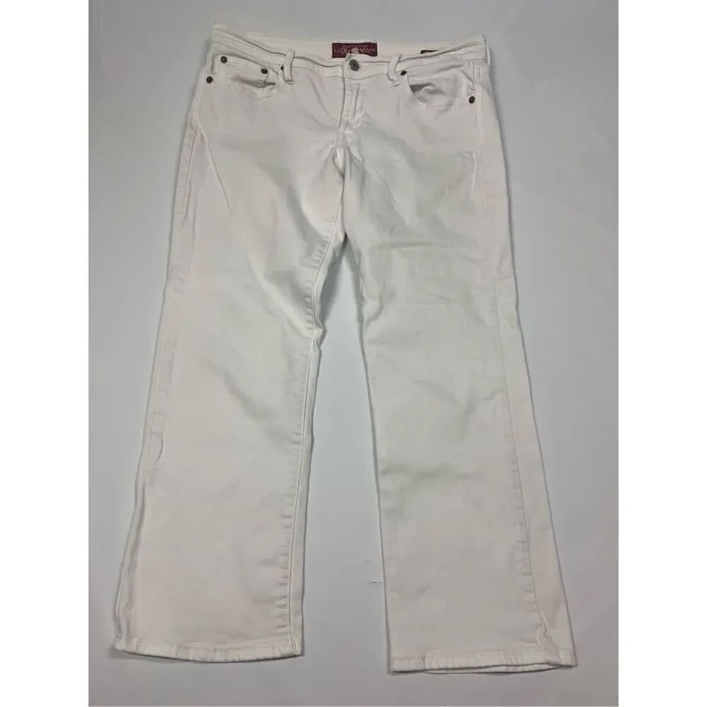 006 lucky brand white denim jean sweet’n crop size 10/30